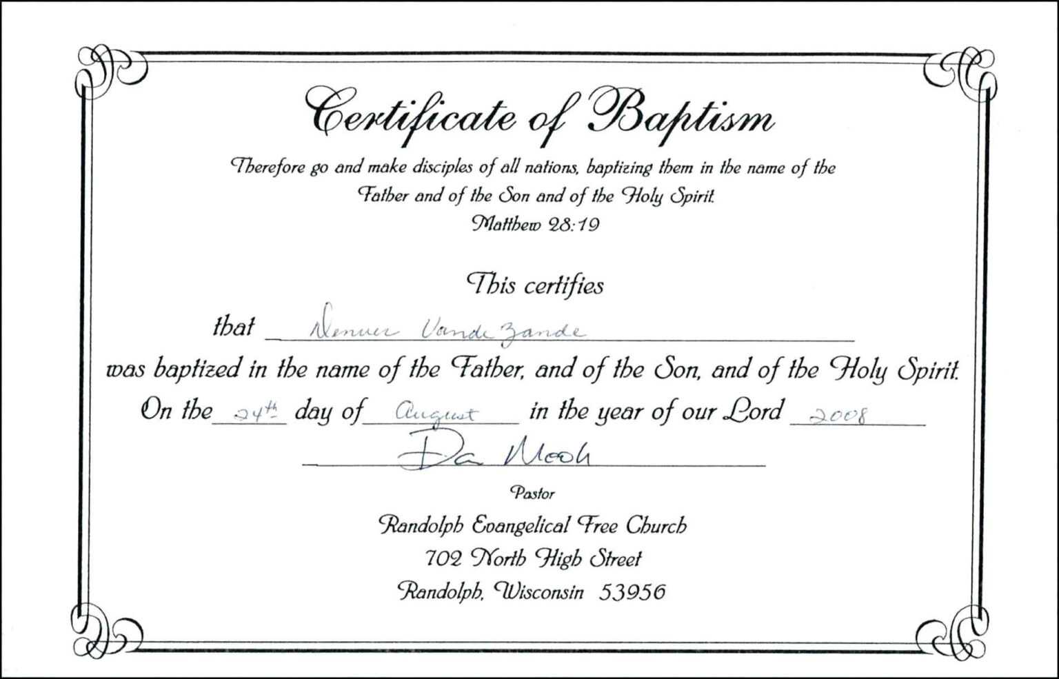 017 Template Ideas For Baptism Certificate Zrom Tk Pdf Baby Within