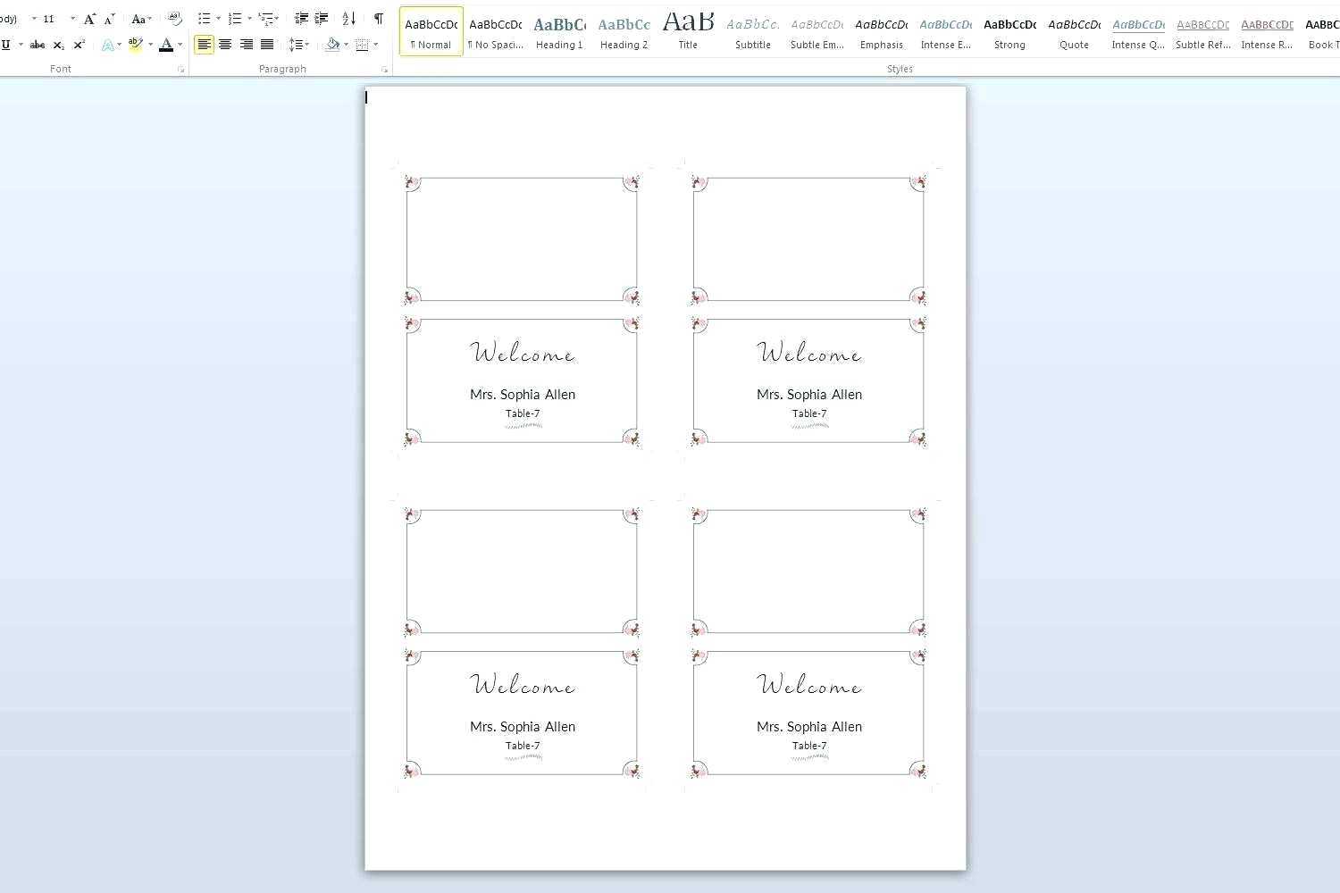 018 Place Cards Template Word Table Tent Exceptional Ideas Intended For Microsoft Word Place Card Template