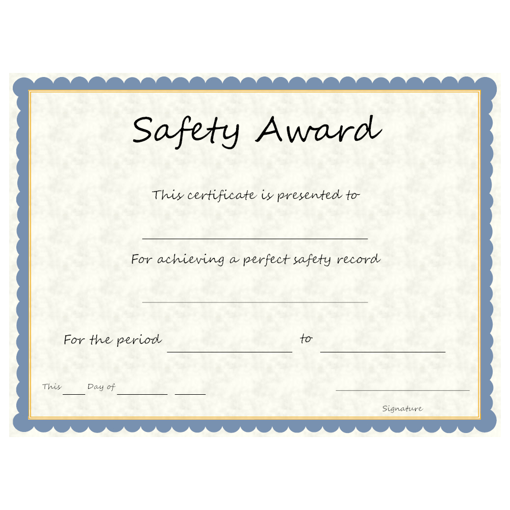 018 Safety Award Template Ideas Certificate Examples Inside Safety Recognition Certificate Template