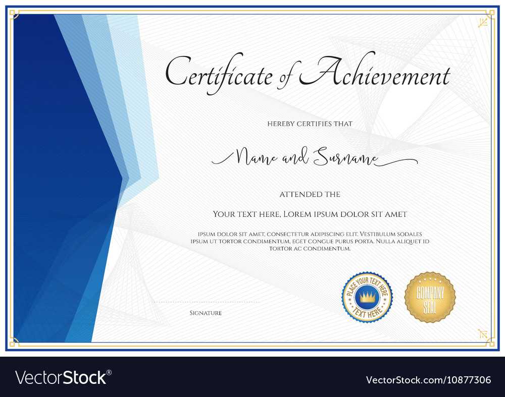 018 Template Ideas Modern Certificate For Achievement Vector Within Certificate Of Achievement Army Template