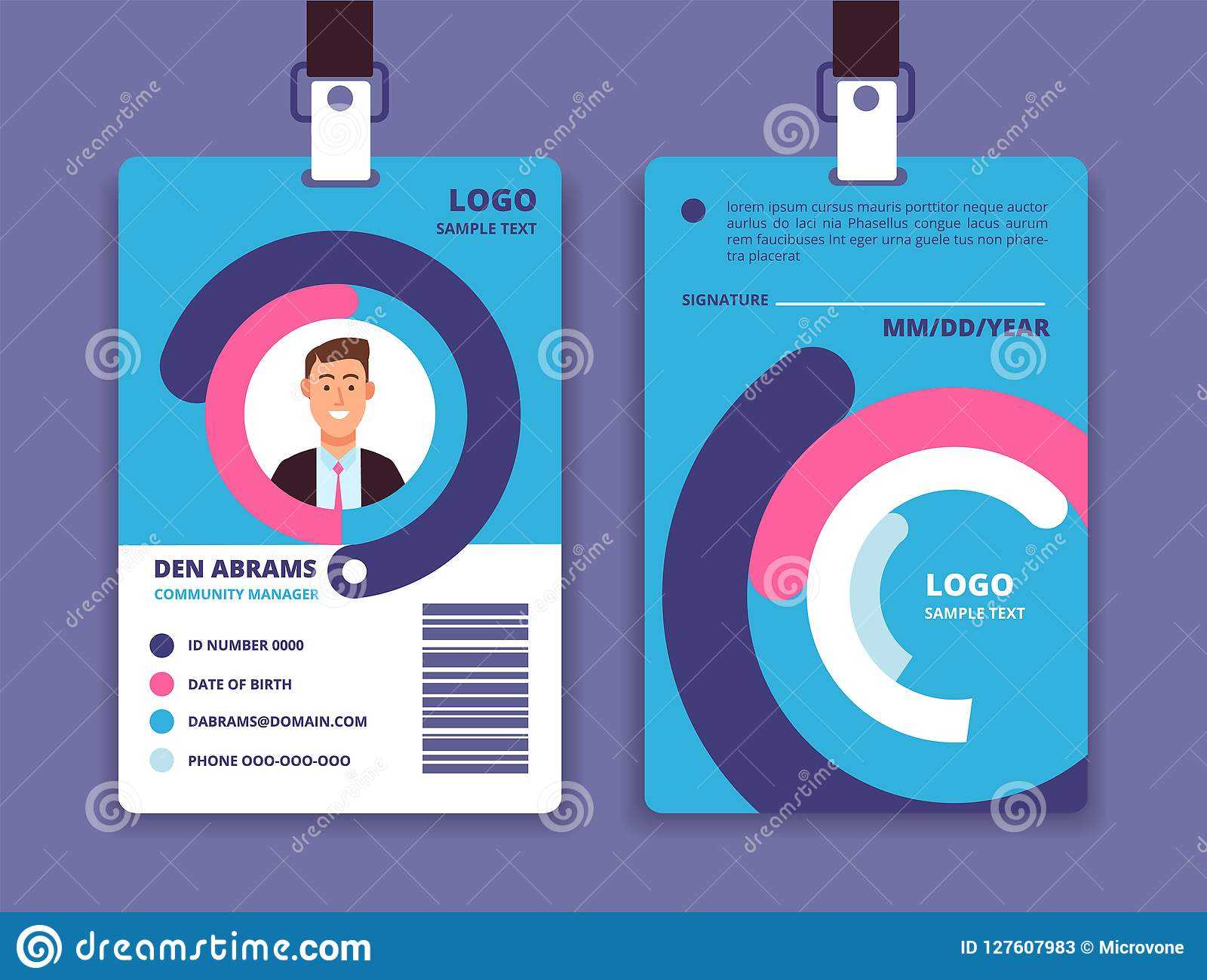 020 Corporate Id Card Professional Employee Identity Badge With Regard To Faculty Id Card Template