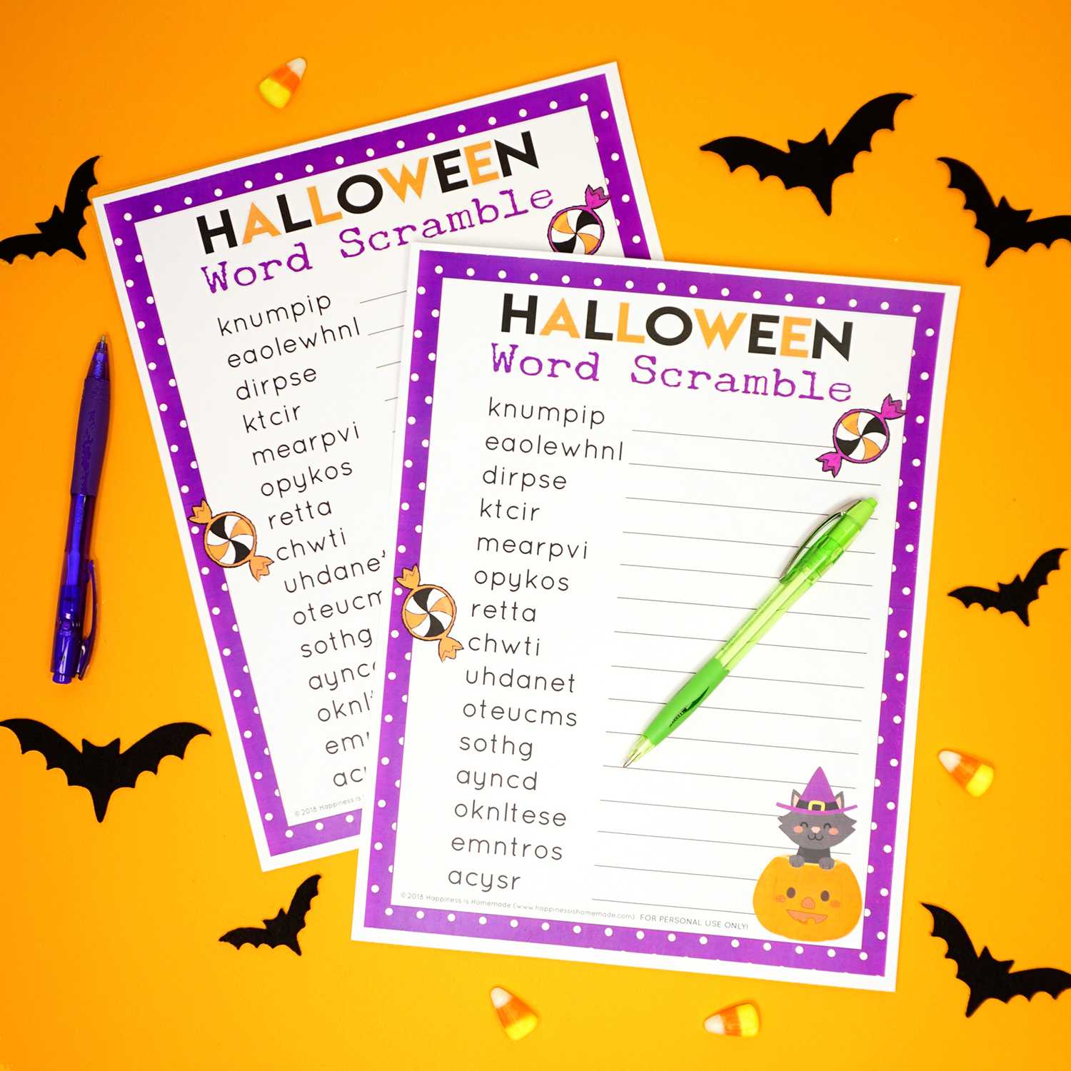 020 Halloween Word Scramble For Kids And Adults Template Within