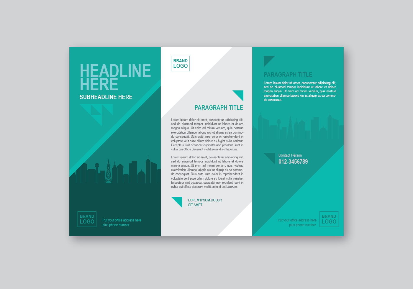 020 Professional Brochure Template Vector One Page Dreaded With One Page Brochure Template