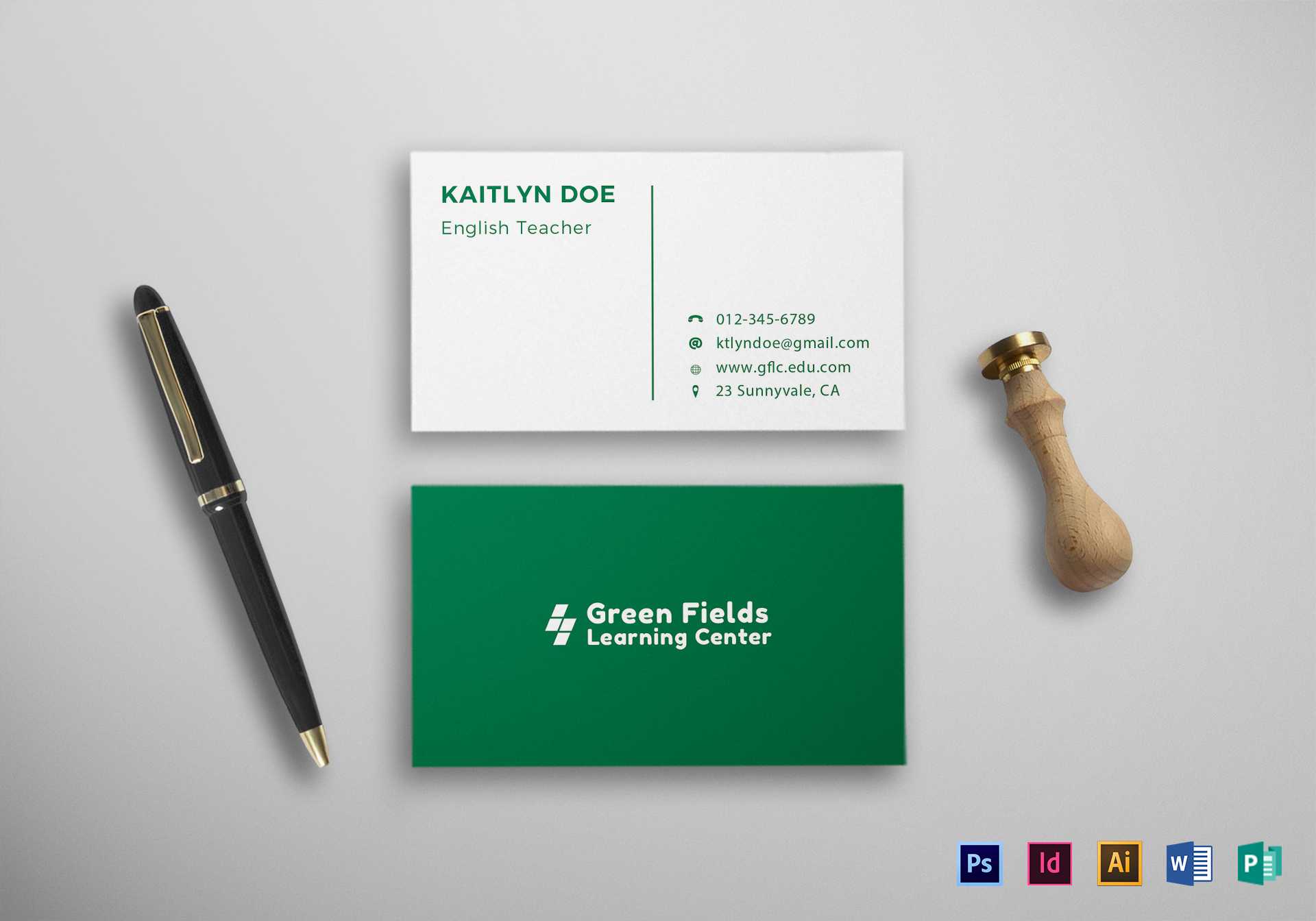 020 Teachers Business Card Mock Up Ms Word Template Free Throughout Business Cards For Teachers Templates Free