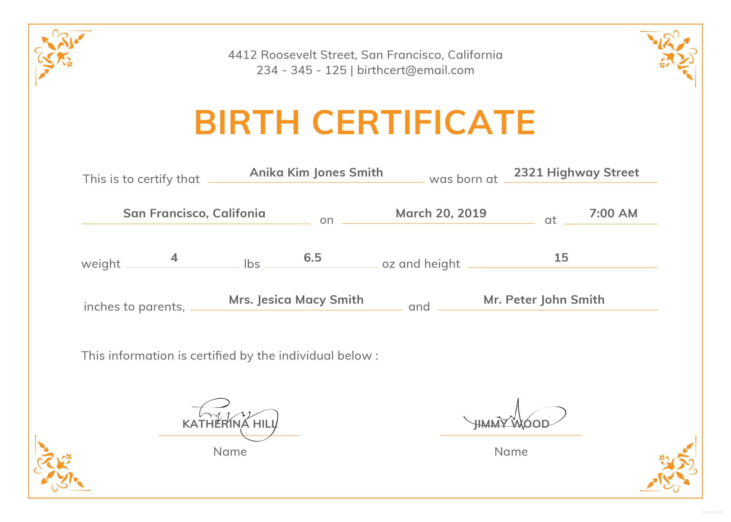 021 Free Birth Certificate Template Impressive Ideas Inside Birth Certificate Template For Microsoft Word