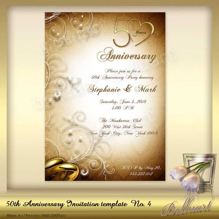 021 Template Ideas 50Th Wedding Anniversary Invitations Within ...