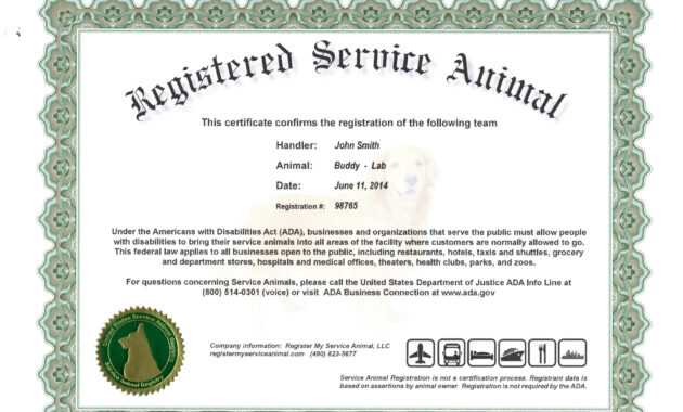 022 Service Dog Certificate Template Ideas Collection For intended for Service Dog Certificate Template