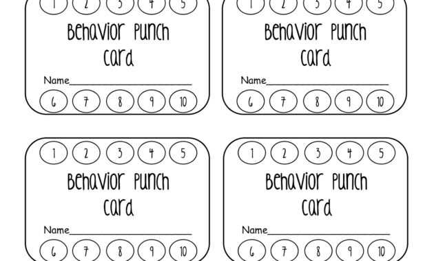 023 Template Ideas Behavior Punch Cards Pinterest Card in Free Printable Punch Card Template