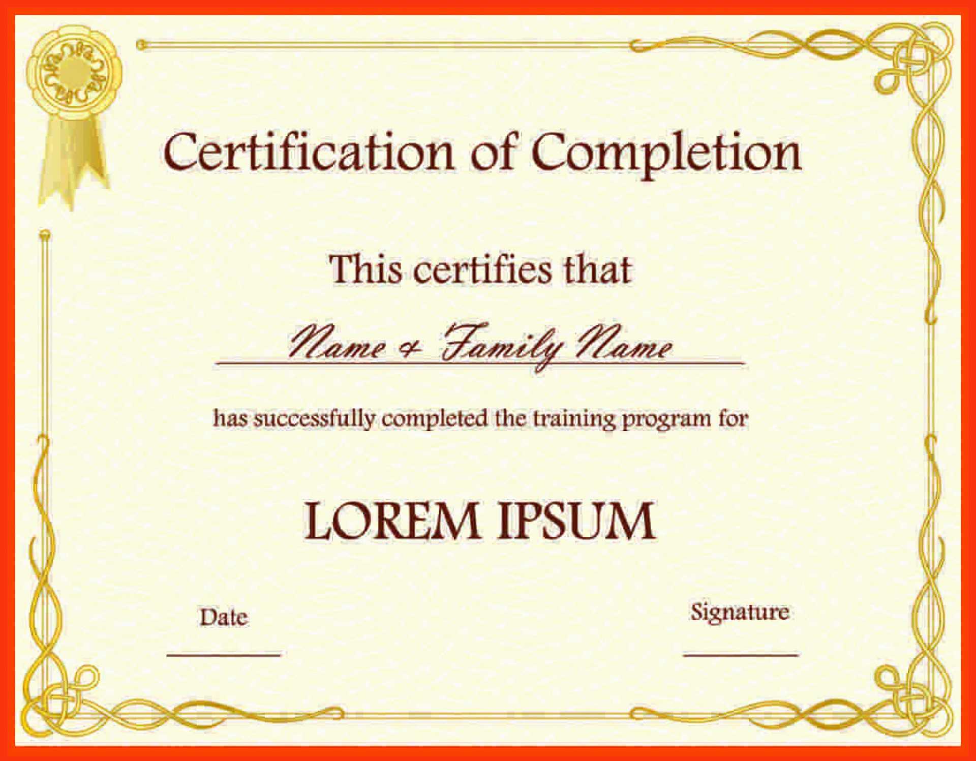 023 Template Ideas Certificate Free Templates For Fantastic With Regard To Certification Of Participation Free Template
