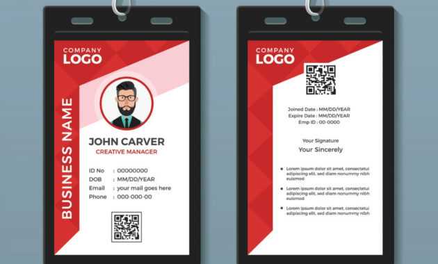 024 Id Card Template Photoshop Ideas Free Simple Red Graphic regarding Pvc Id Card Template