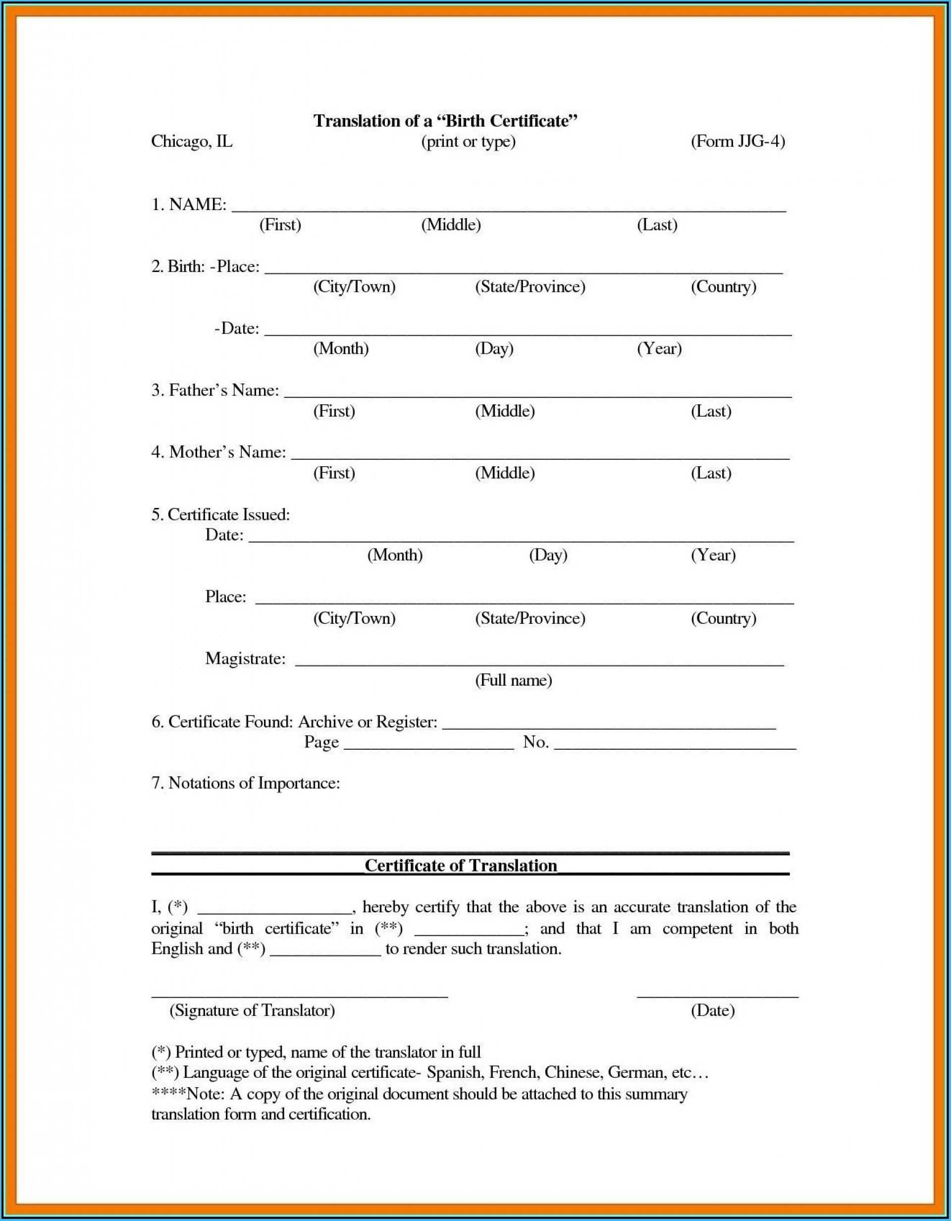 024 Official Birth Certificate Template Simple Uscis In Birth Certificate Translation Template