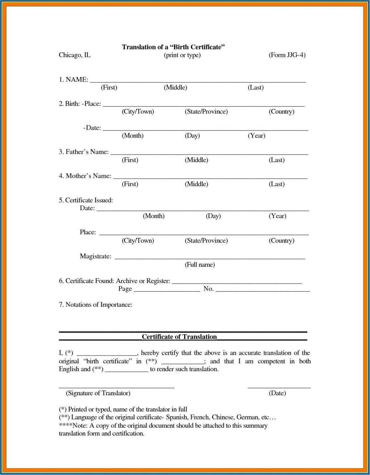 024 Official Birth Certificate Template Simple Uscis pertaining to