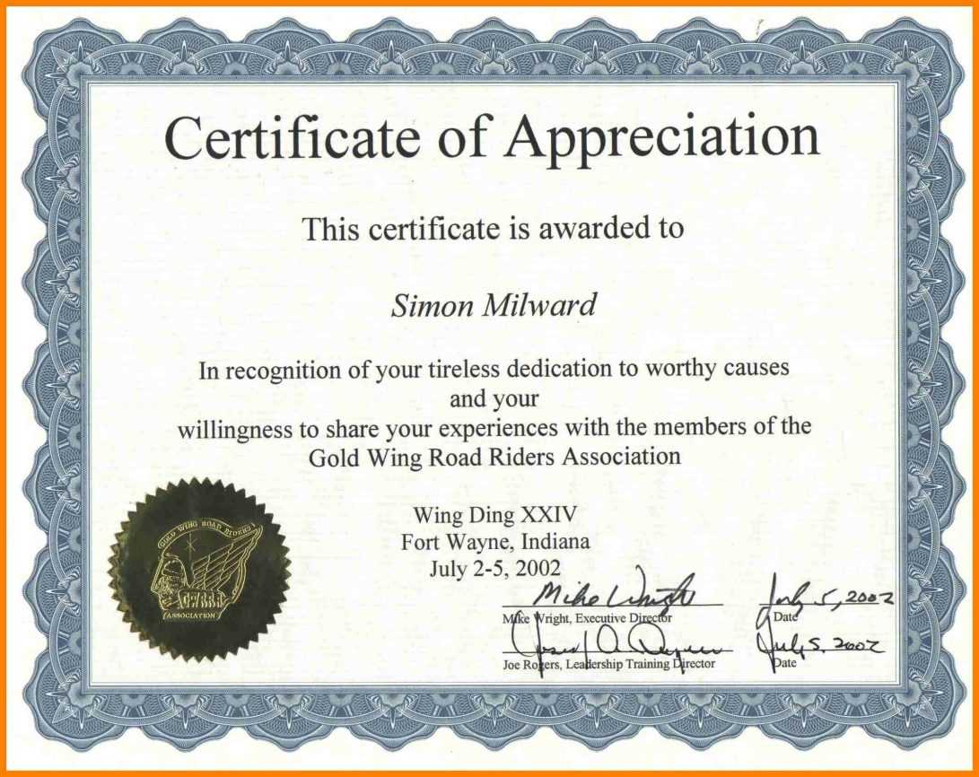 025 Certificate Of Appreciation Format Pdf Employee Examples In Template For Certificate Of Award