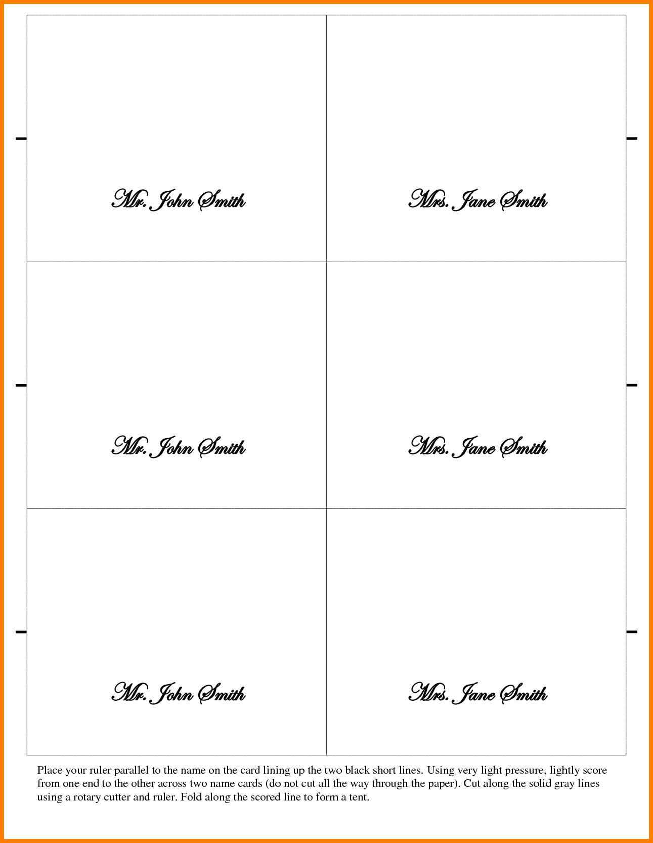 026 Place Cards Template Word Ideas Table Card Tent New Within Microsoft Word Place Card Template