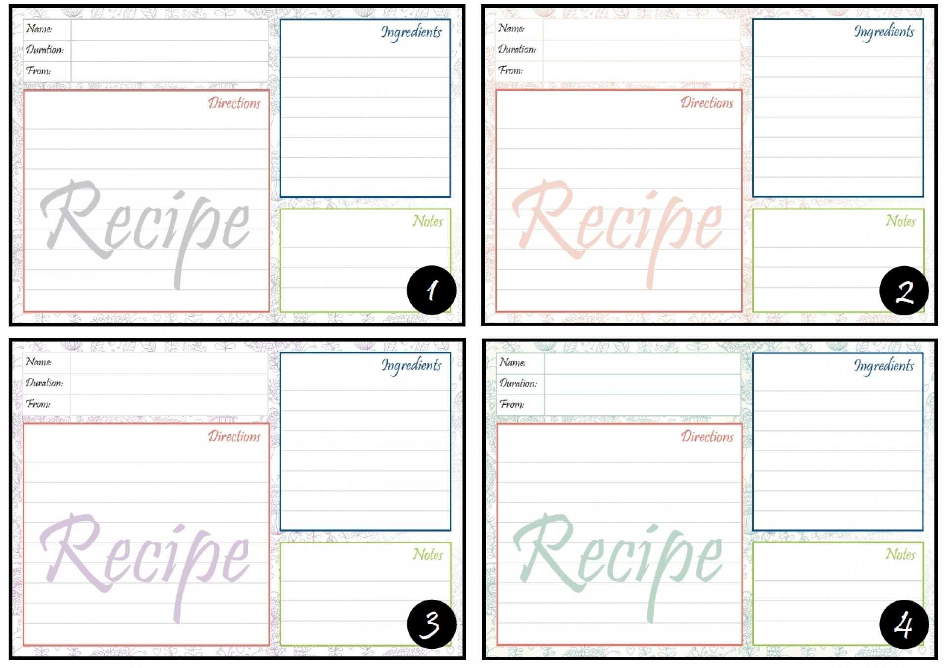 026 Template Ideas Recipe Card For Word Format Cookbook Pertaining To Recipe Card Design Template