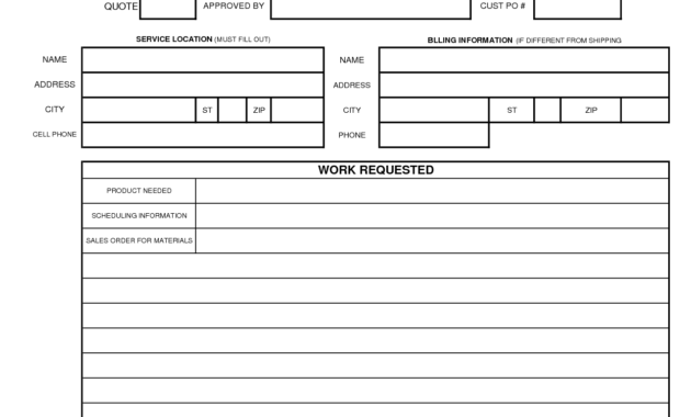 027 Maintenance Work Order Template Excel New Job Card regarding Mechanic Job Card Template