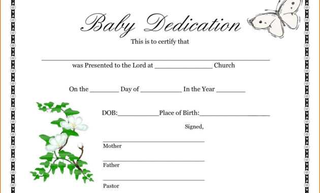 028 Baby Dedication Certificate Template Fake Birth Maker in Fake Birth Certificate Template