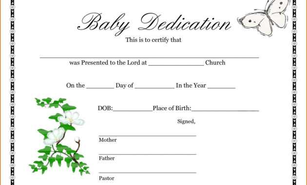 028 Baby Dedication Certificate Template Fake Birth Maker intended for Birth Certificate Fake Template