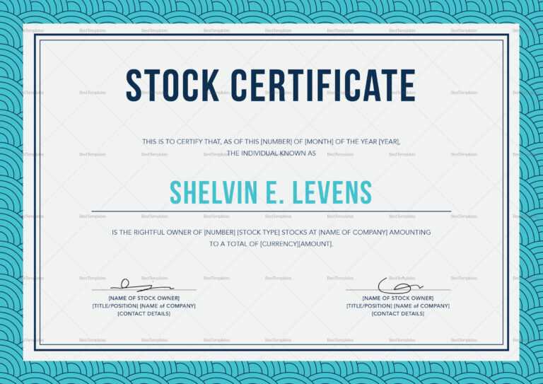 028 Stock Certificate Template Word Ideas Design In Psd intended for