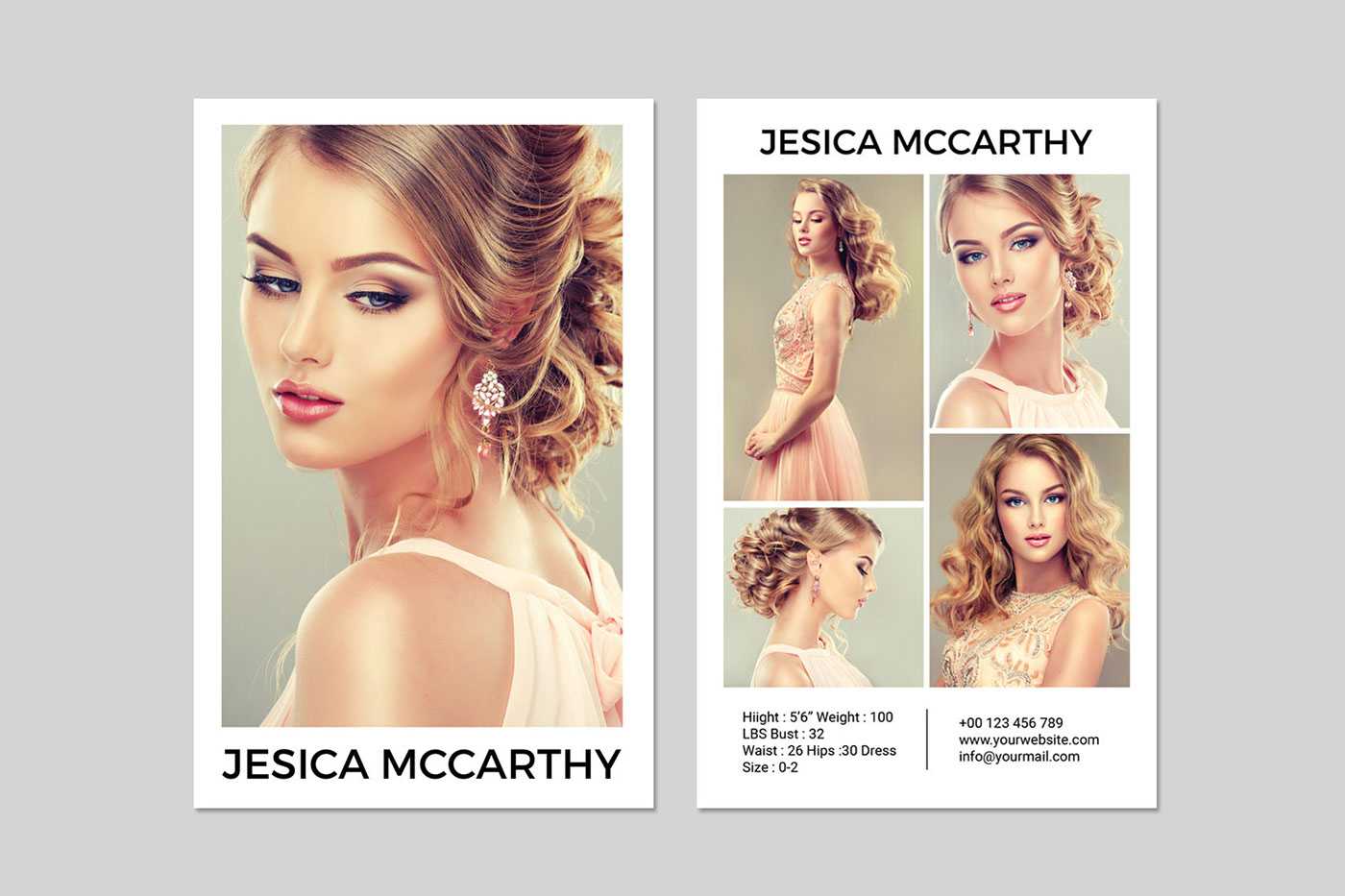 Free Comp Card Template Psd Download
