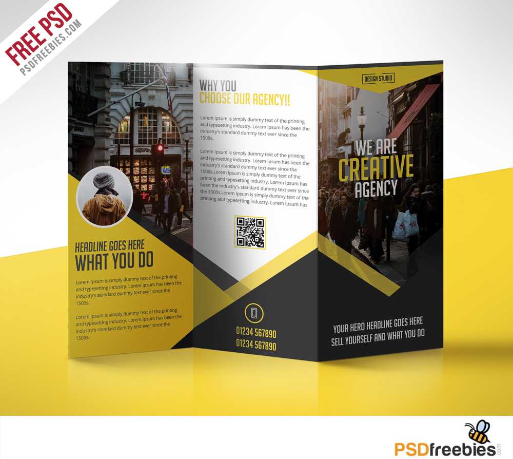 031 Multipurpose Trifold Business Brochure Free Psd Template Throughout Brochure Templates For Word 2007