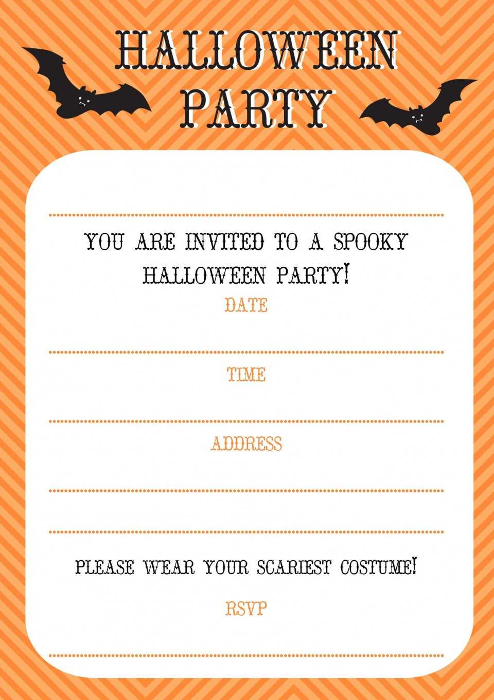 031 Template Ideas Free Halloween Party Invitations Intended For ...