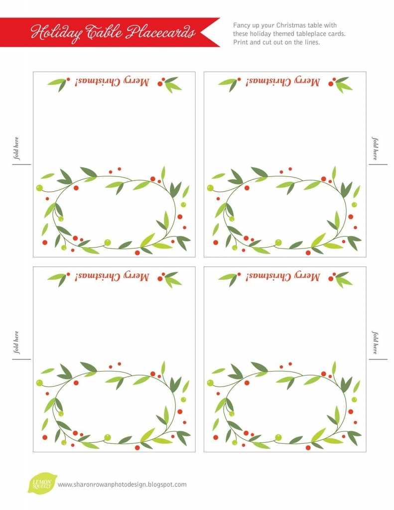 032 Free Printable Lemon Squeezy Day Place Cards Christmas With Fold Over Place Card Template