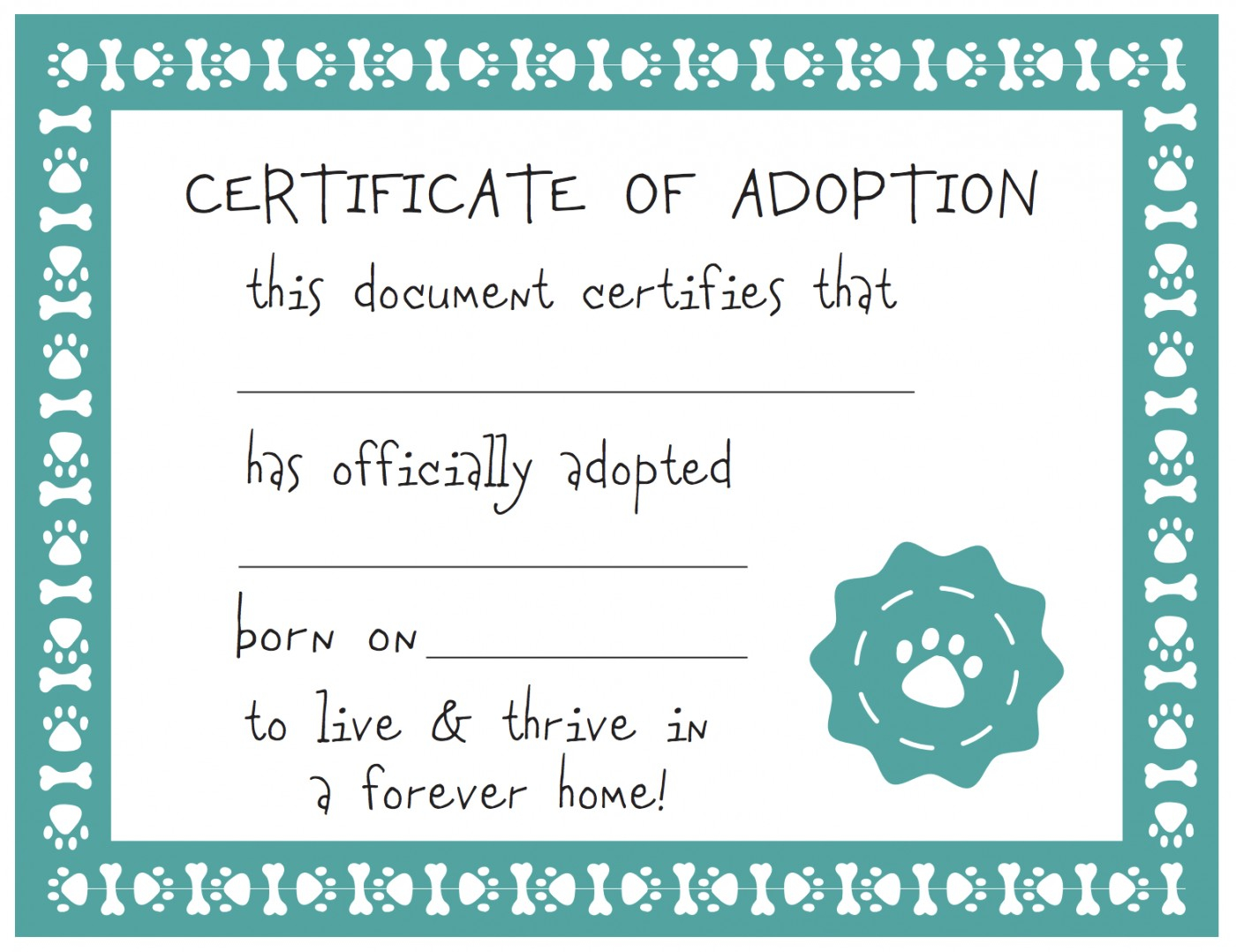 032 Template Ideas Blank Service Dog Certificate Screen Shot Regarding Adoption Certificate Template