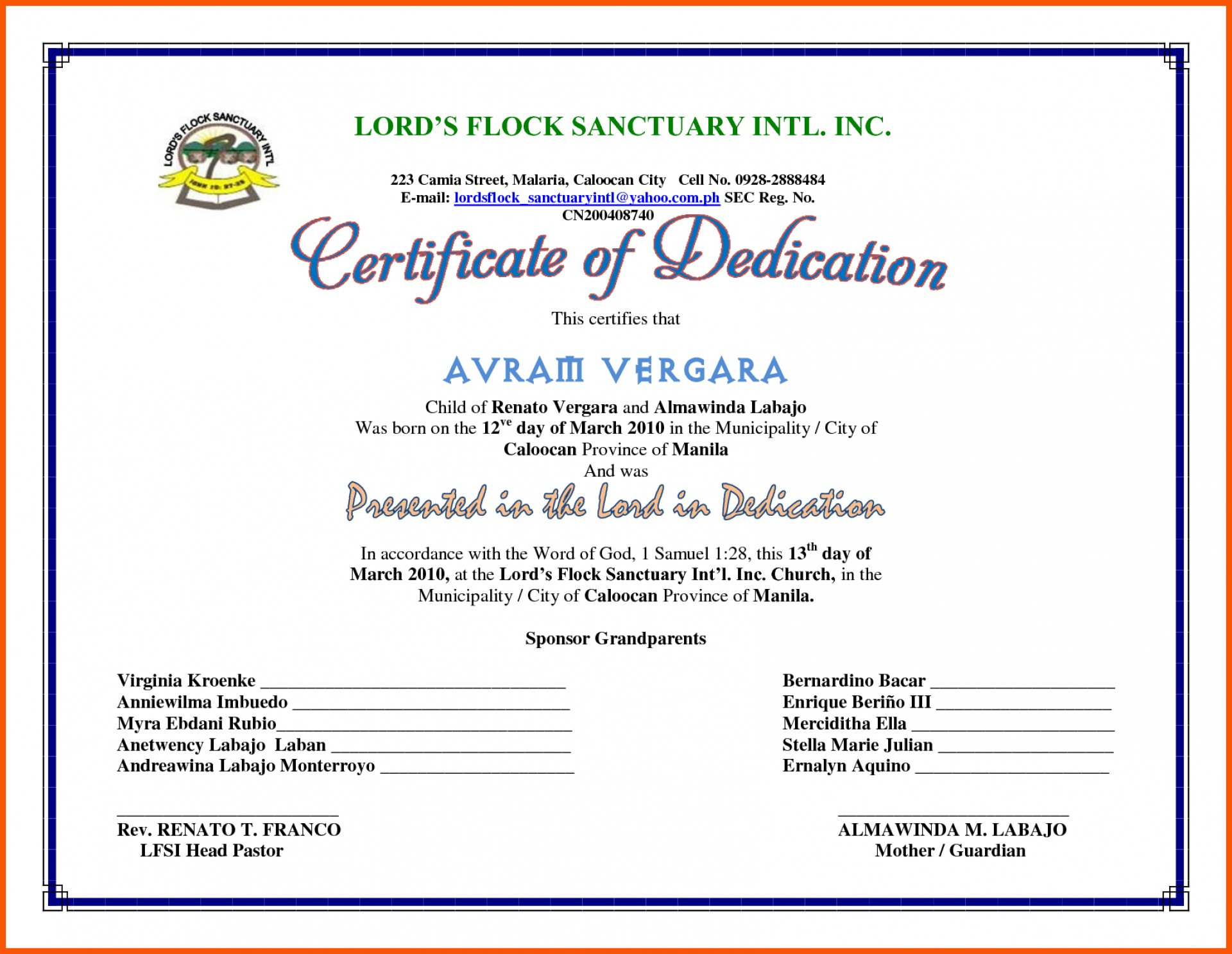 032 V Baby Dedication Certificate Template Free Archives As In Children's Certificate Template
