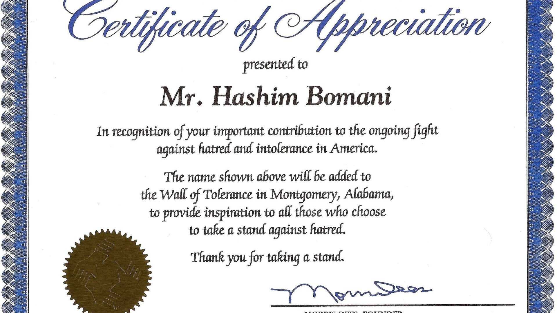 033 Certificate Of Appreciation Format Free Download Intended For Sample Certificate Of Recognition Template