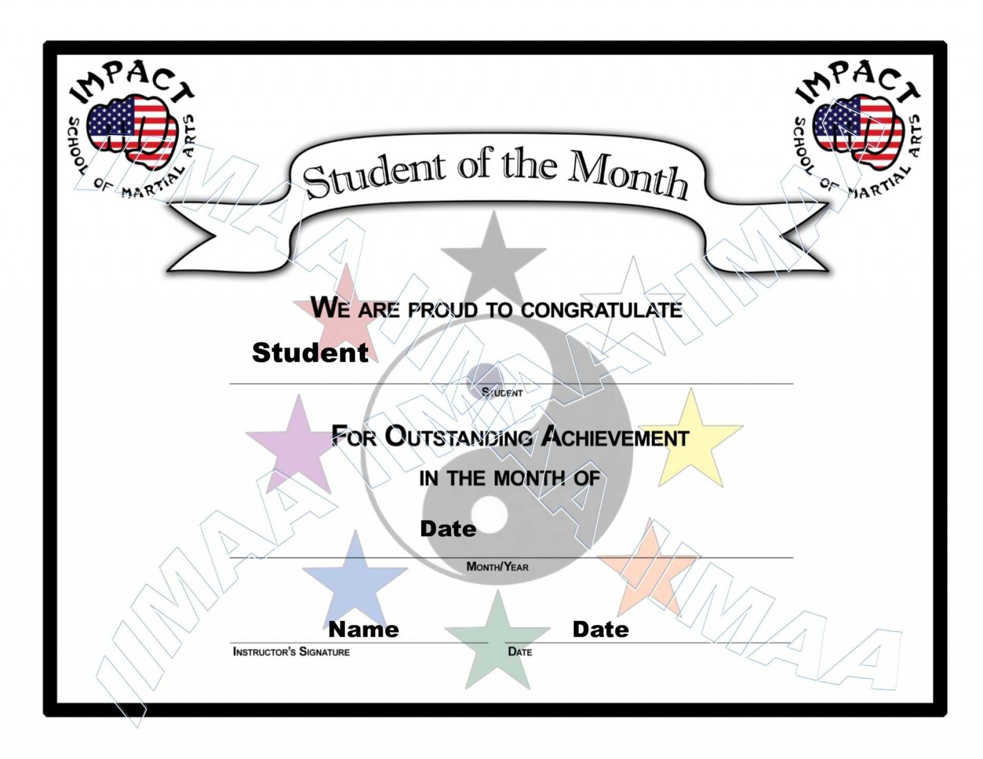 033 Karate Certificate Templates Free Download Editable Regarding Free Printable Student Of The Month Certificate Templates