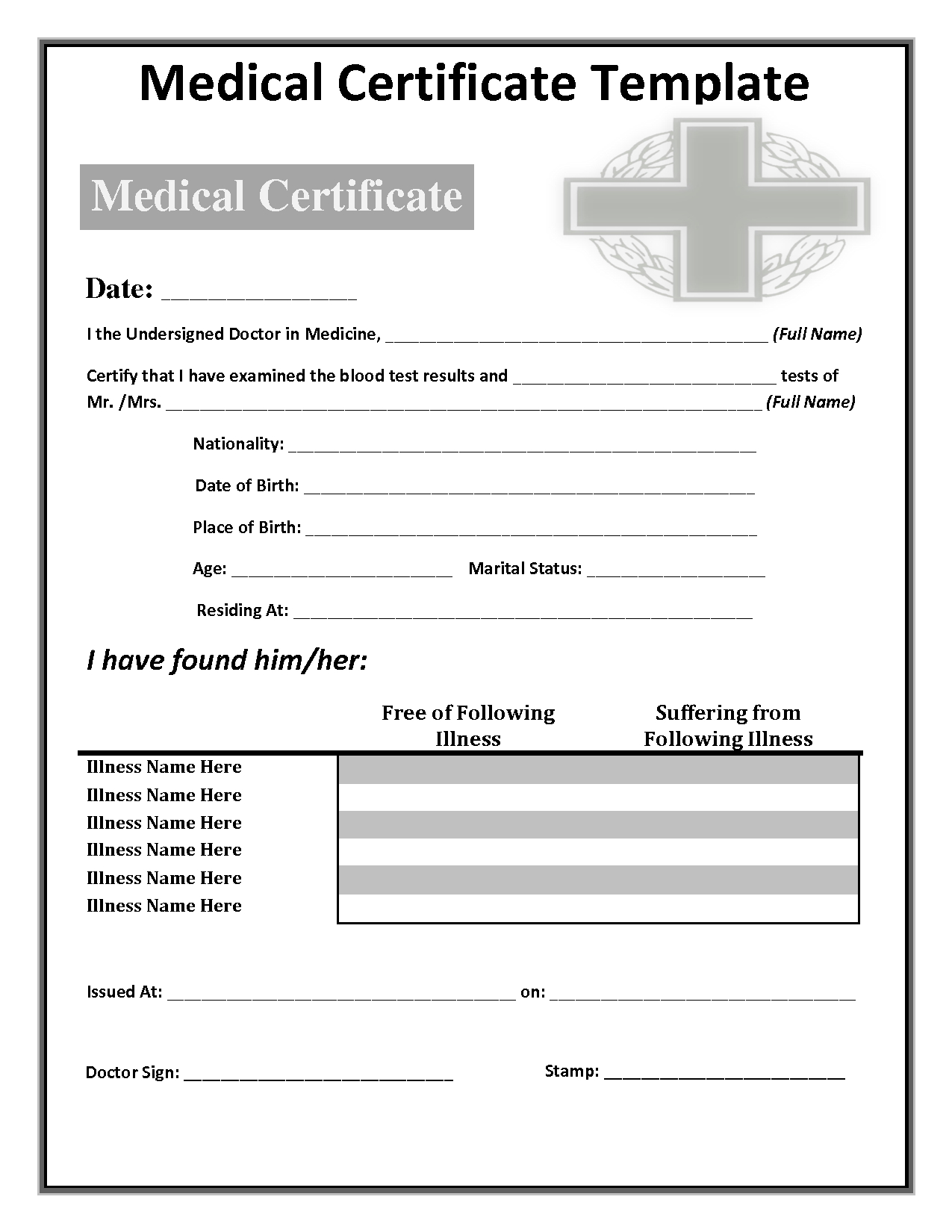 034 Free Doctors Note Template Australia Fake 142285 For Free Fake Medical Certificate Template