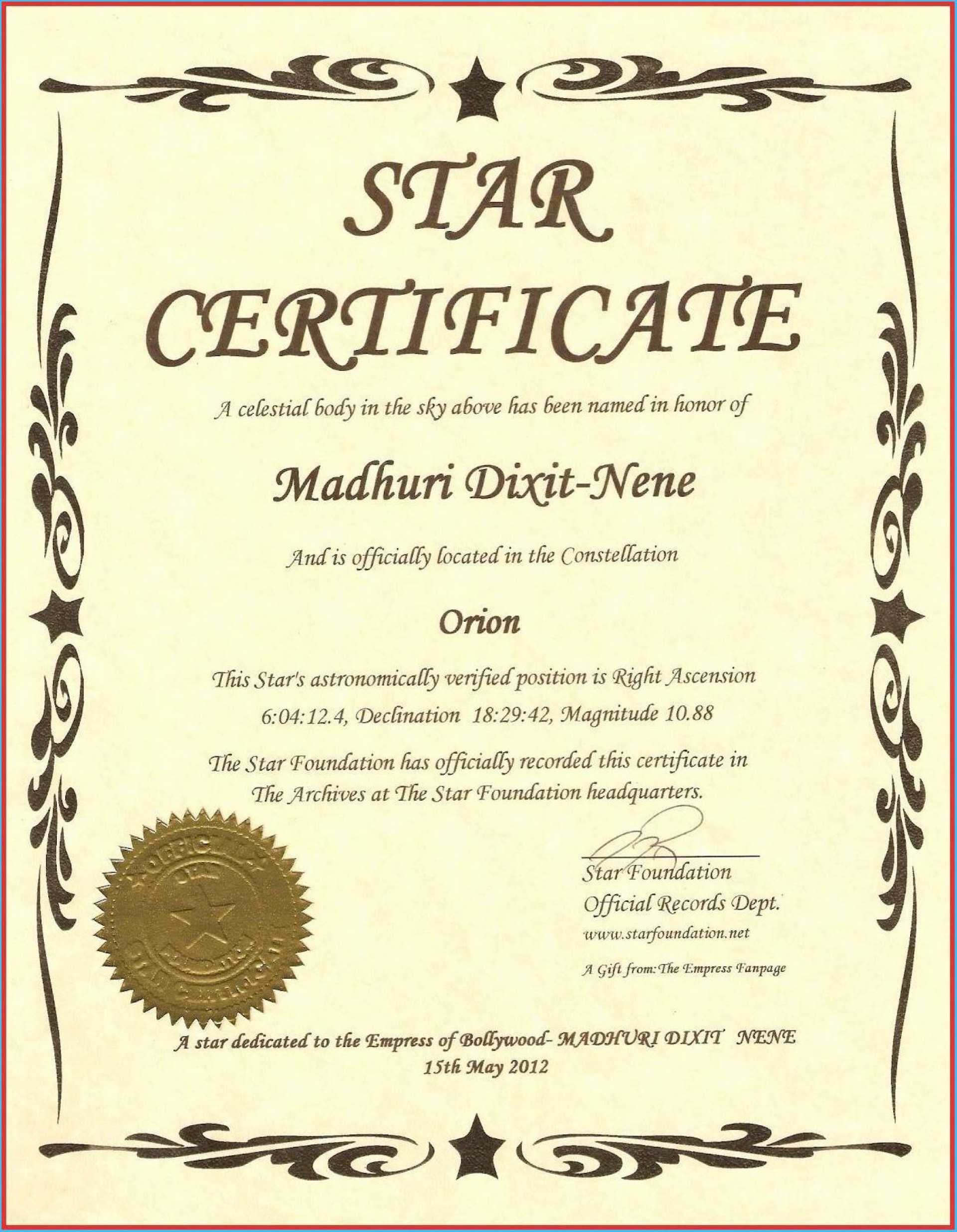 034 Free Printable Certificate Templates Template Ideas With Regard To Star Naming Certificate Template