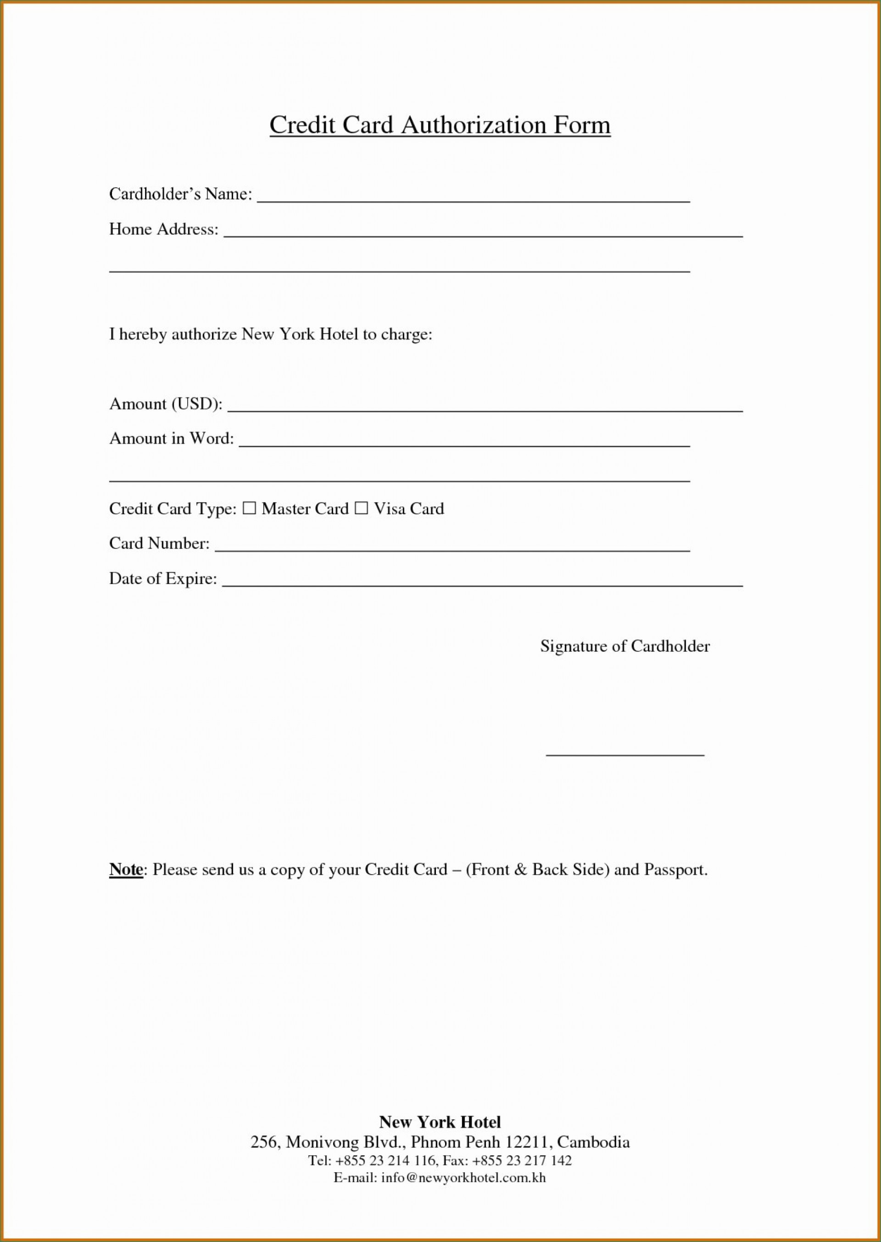 034 Template Ideas Recurring Credit Card Authorization Form Intended For Credit Card Billing Authorization Form Template