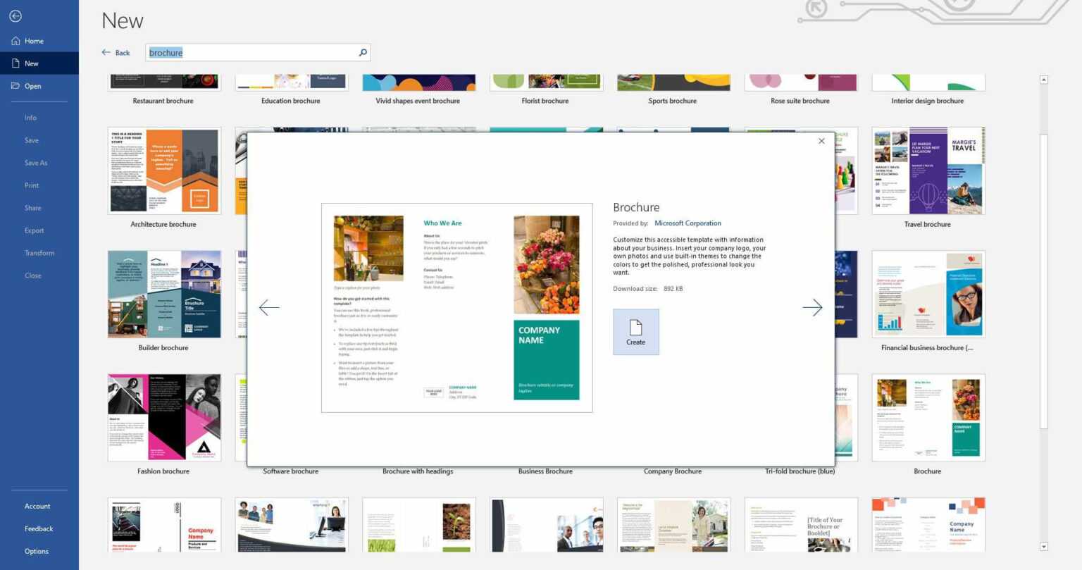 microsoft office templates for word brochure