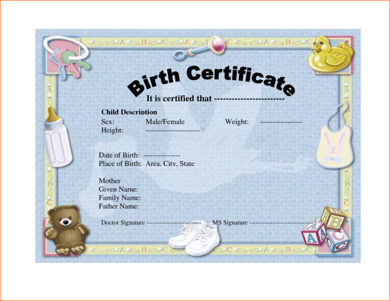 036 Birth Certificate Template Word Blank Mockup Rare Ideas Within Baby ...