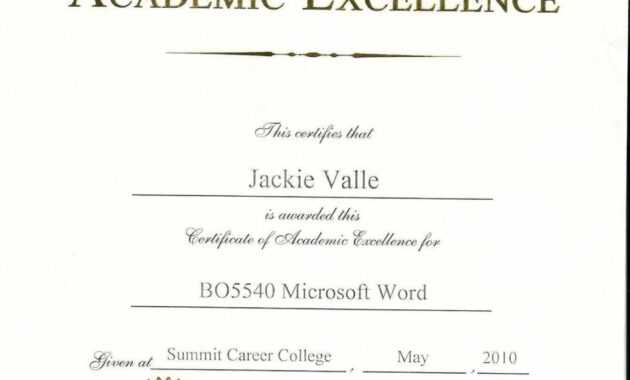 038 Award Certificate Template Word Free Printable Editable throughout Academic Award Certificate Template