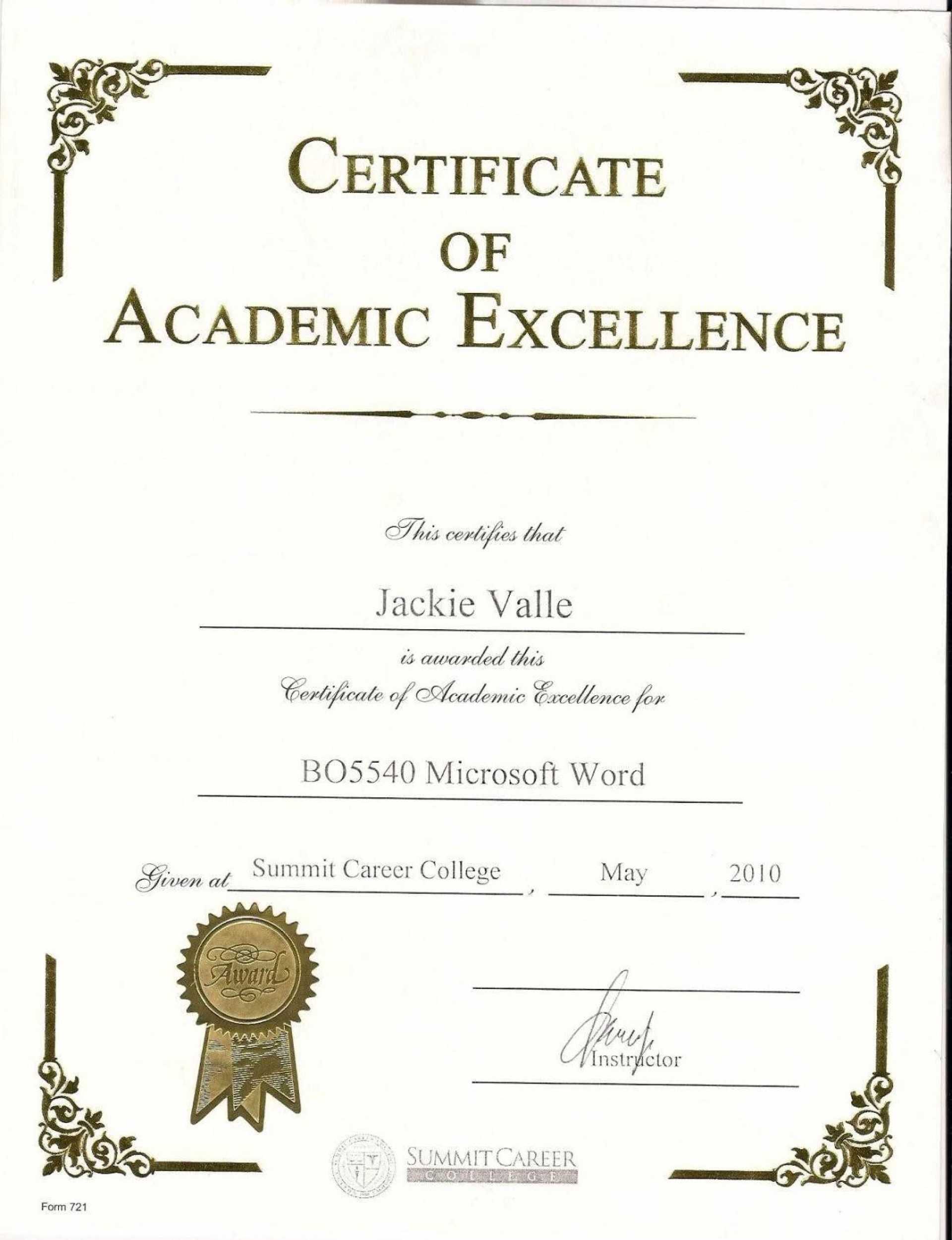 038 Award Certificate Template Word Free Printable Editable Throughout Academic Award Certificate Template