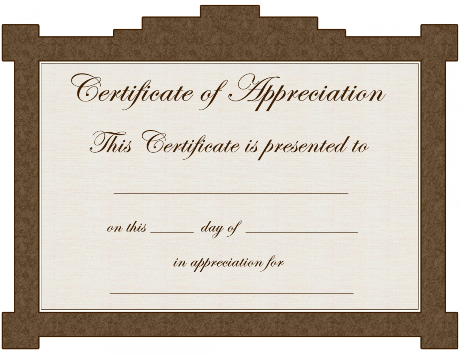 038 Certificate Of Appreciation Template Word Doc Free In Iq Certificate Template