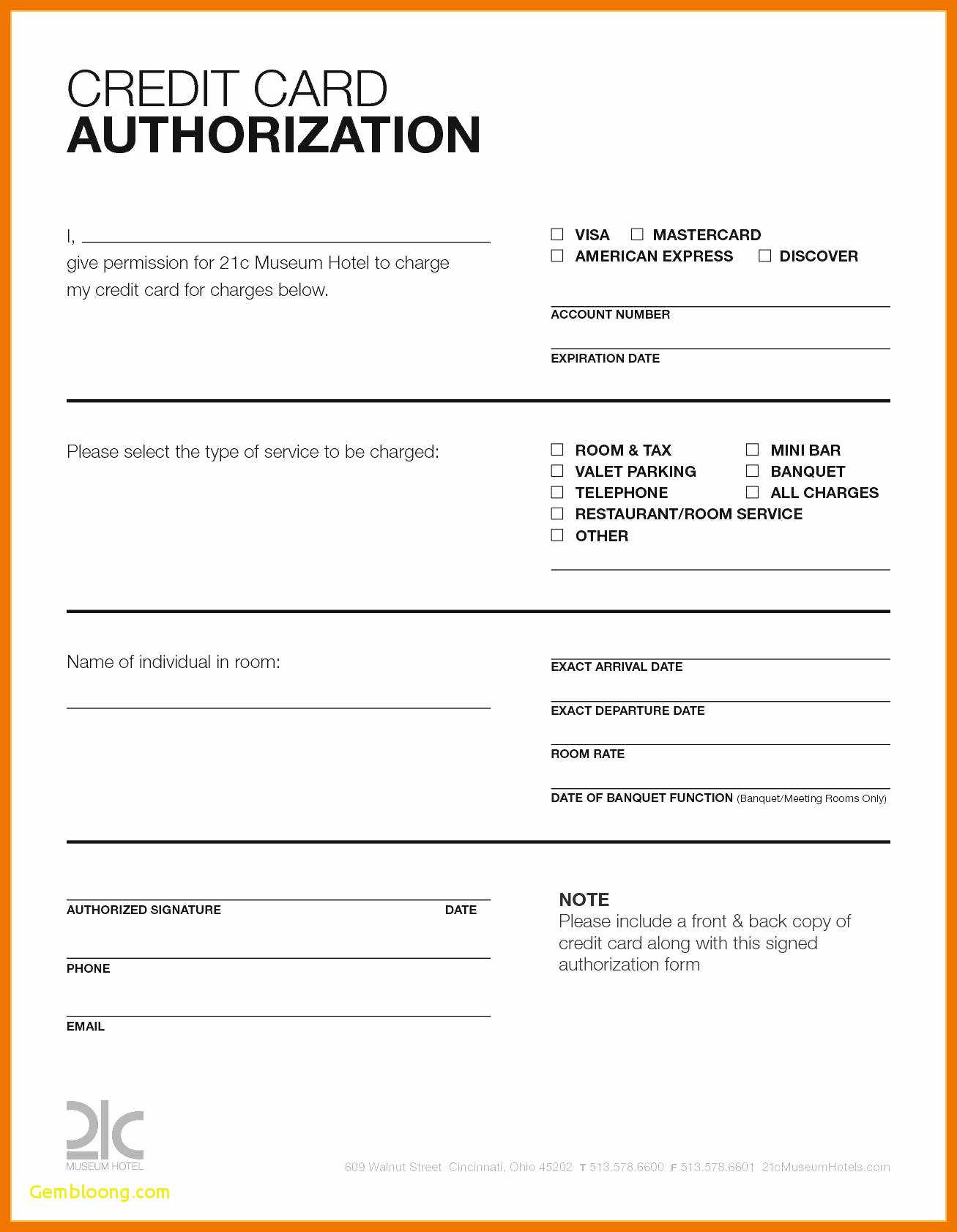 042 Credit Card On Fileation Form Template Prettier How To In Hotel Credit Card Authorization Form Template