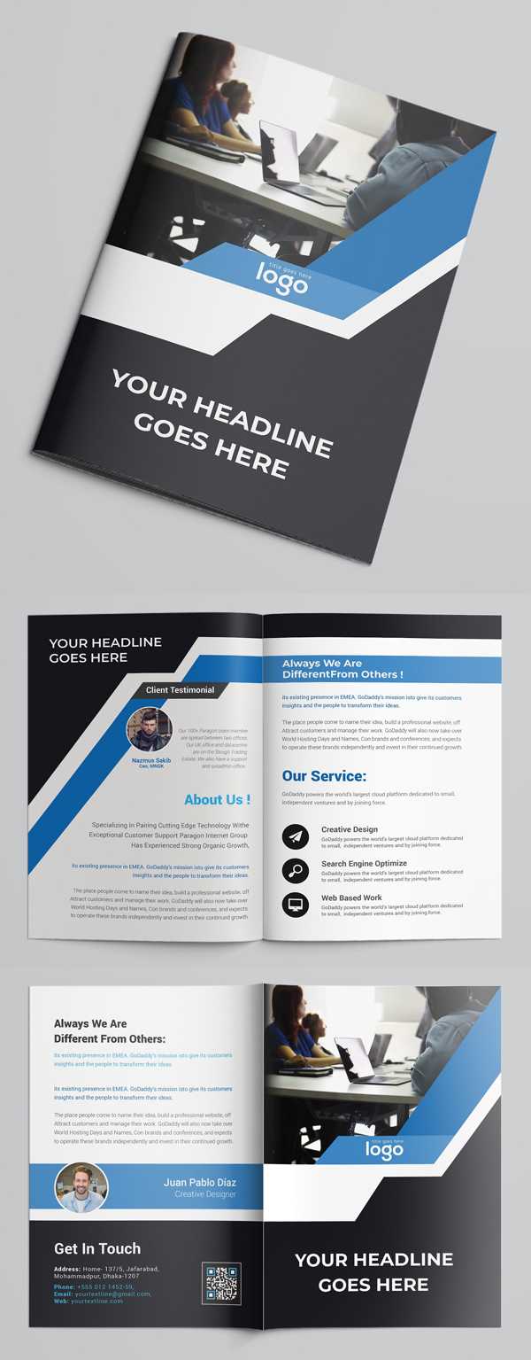 100 Professional Corporate Brochure Templates | Design Throughout Professional Brochure Design Templates