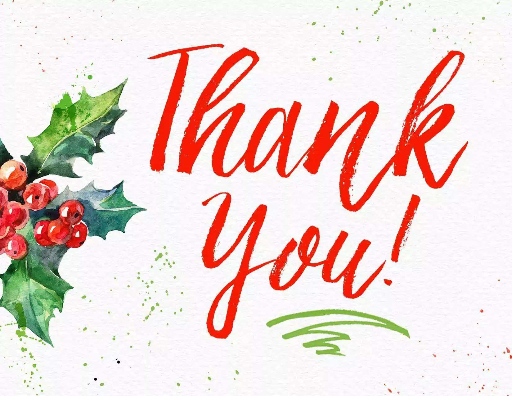 11 Free, Printable Christmas Thank You Cards Throughout Christmas Thank You Card Templates Free