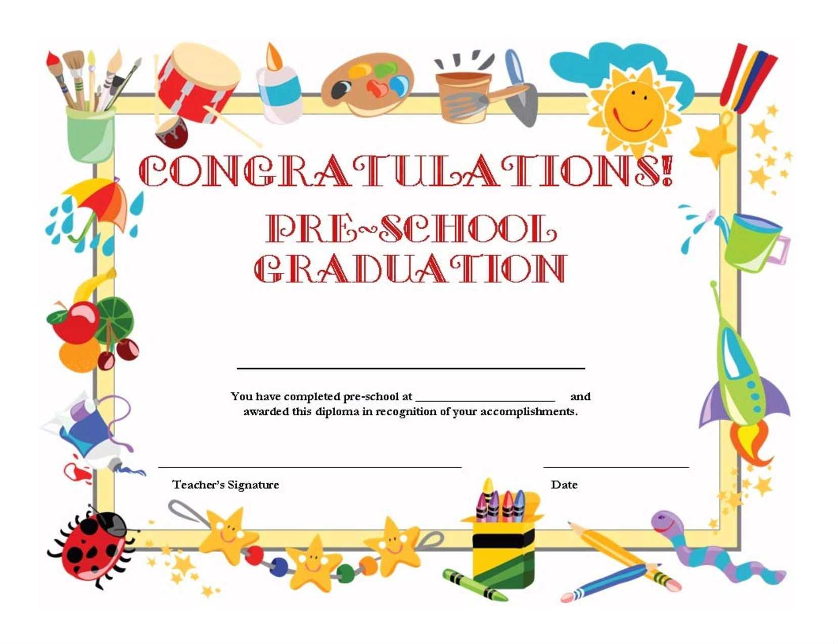 11+ Preschool Certificate Templates – Pdf | Free & Premium With Regard To Certificate Templates For School