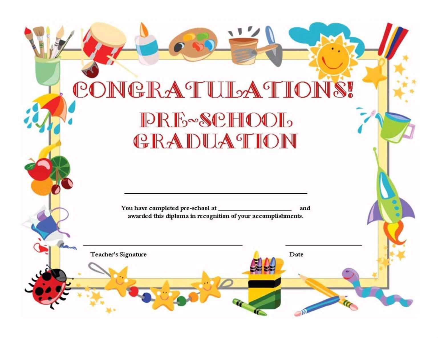 11 Preschool Certificate Templates Pdf Free Premium Within 