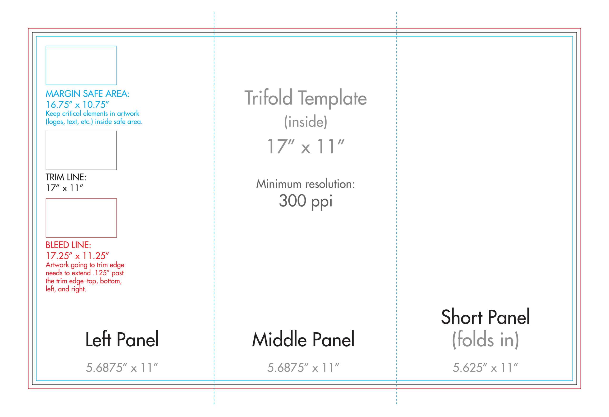 11" X 17" Tri Fold Brochure Template – U.s. Press With Double Sided Tri Fold Brochure Template
