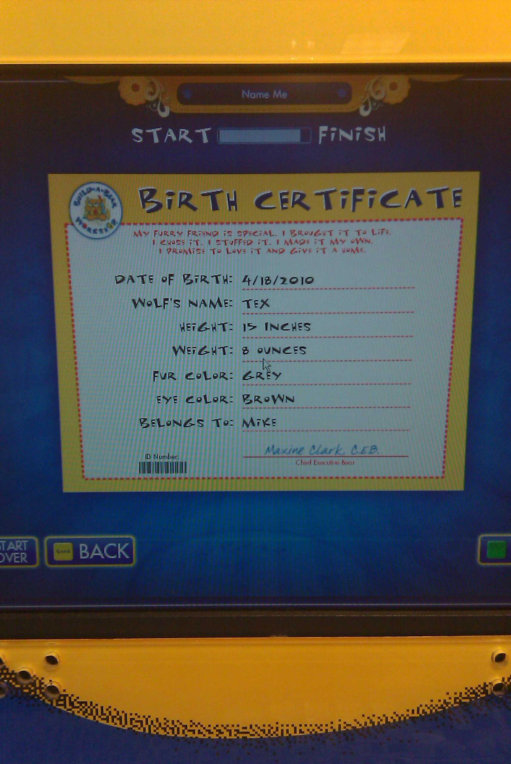 11Th Screen Intended For Build A Bear Birth Certificate Template