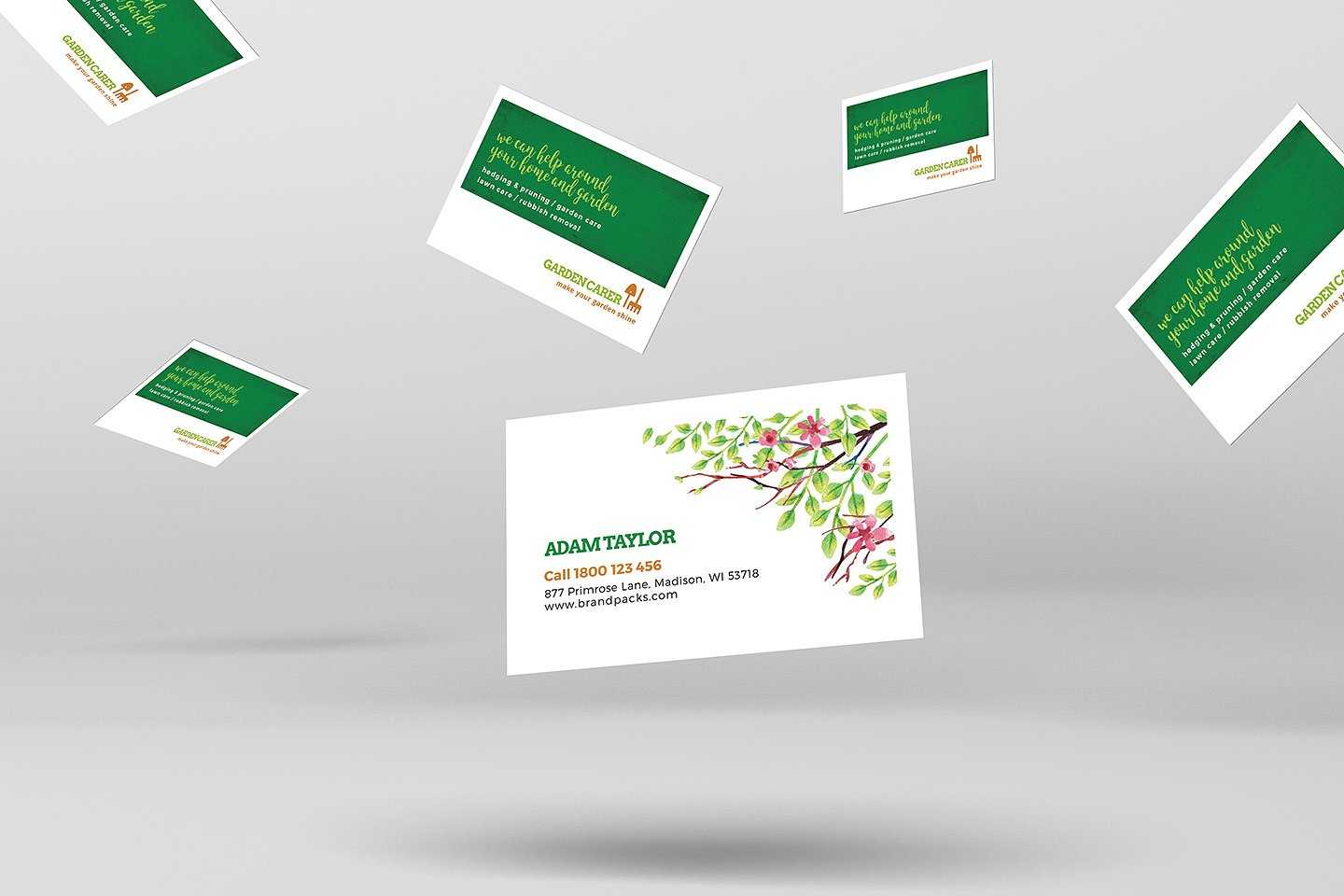12+ Business Card Designs For Landscapers | Design Trends With Regard To Gardening Business Cards Templates