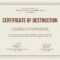 12 Certificate Of Destruction Template | Resume Letter Regarding Destruction Certificate Template
