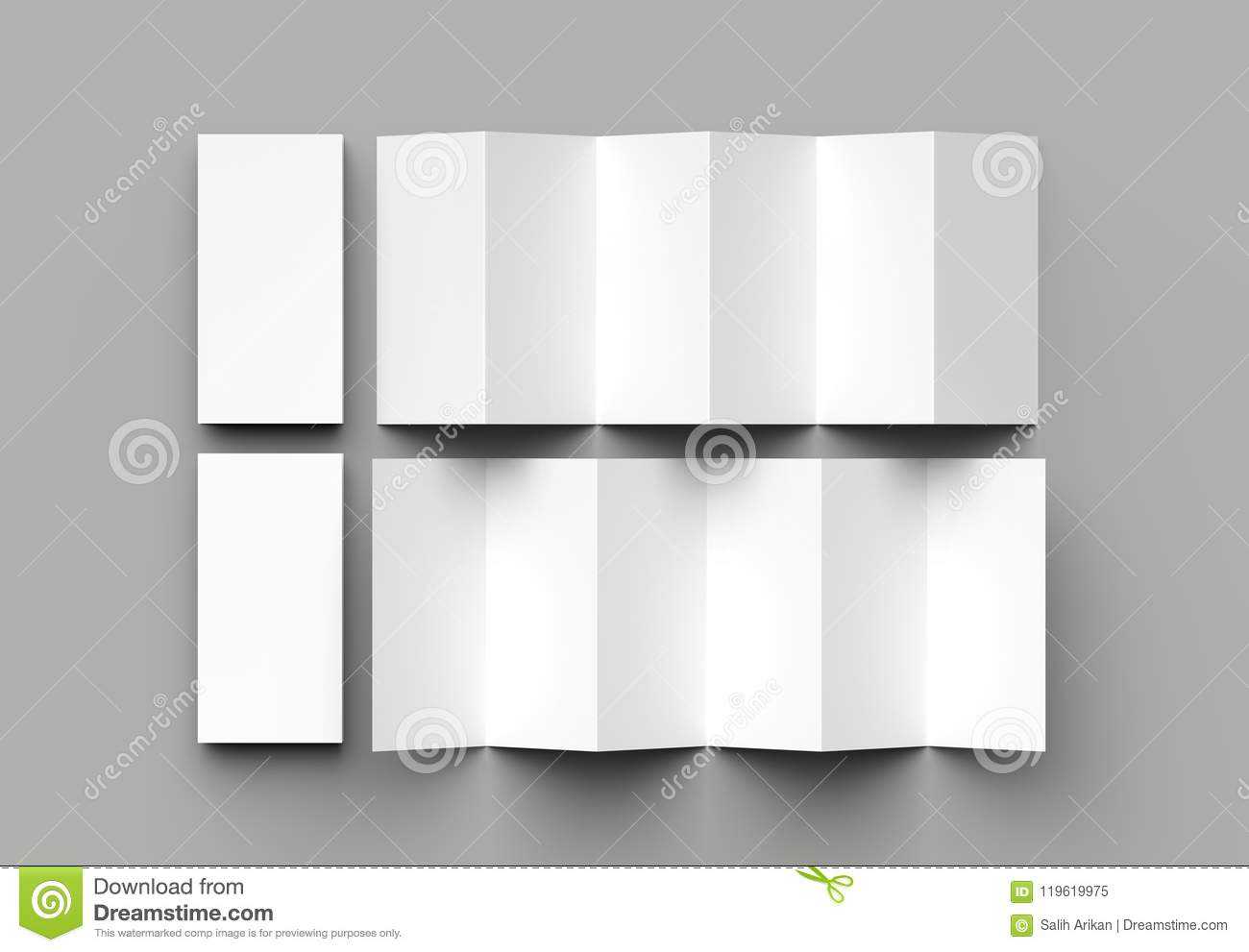 12 Page Leaflet, 6 Panel Accordion Fold – Z Fold Vertical Throughout 6 Panel Brochure Template