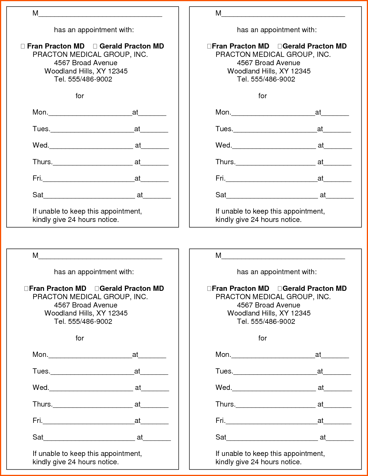 13+ Appointment Cards Template | Survey Template Words Intended For Medical Appointment Card Template Free